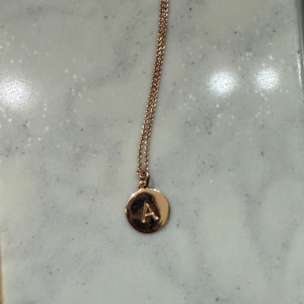 Kate Spade Rose Gold Letter 'A' Necklace